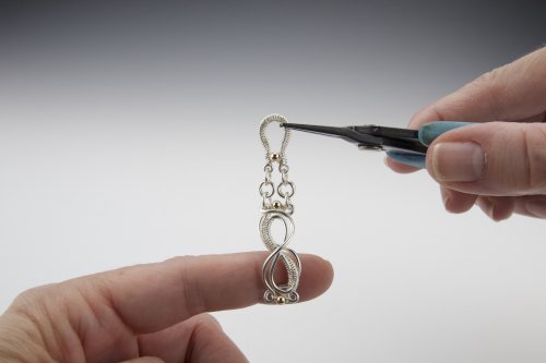 Susan Barzacchini's Infinity Rose Wire Bracelet - Assembling the Bracelet, Contemporary Wire Jewelry, Coiling, Coiling Wire, Wire Coiling, Connect the toggle/hook-end of the clasp